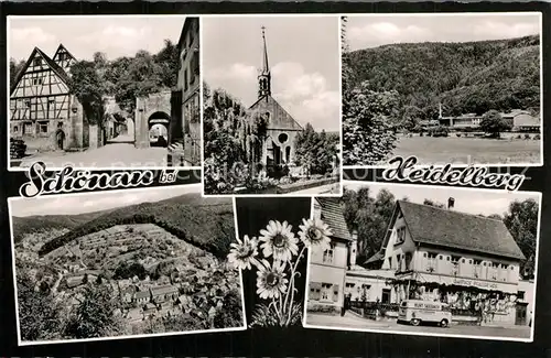 AK / Ansichtskarte Schoenau_Odenwald Stadtansichten Kirche Schoenau Odenwald