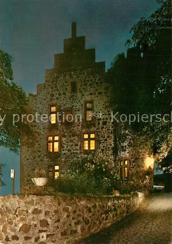 AK / Ansichtskarte Staufenberg_Hessen Hotel Restaurant Burg Staufenberg Nachtaufnahme Staufenberg Hessen