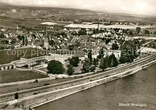 AK / Ansichtskarte Erbach_Rheingau Fliegeraufnahme Erbach Rheingau