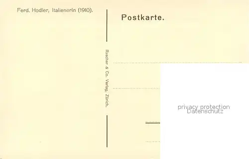 AK / Ansichtskarte Hodler_Ferdinand Italienerin  