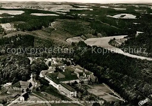 AK / Ansichtskarte Hachenburg_Westerwald Zisterzienser Abtei Marienstatt Fliegeraufnahme Hachenburg_Westerwald