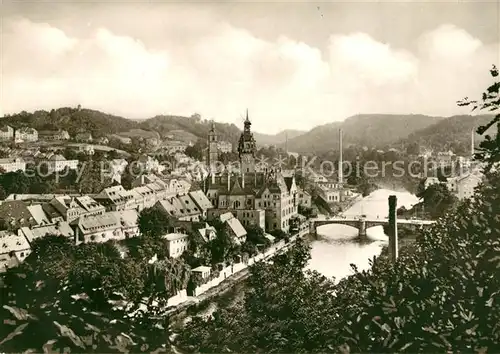 AK / Ansichtskarte Waldheim_Sachsen Stadtpanorama mit Zschopau Waldheim Sachsen