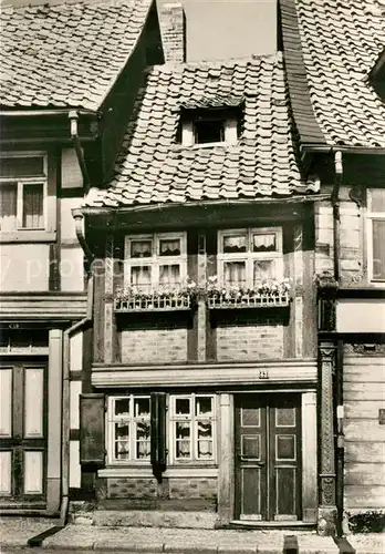 AK / Ansichtskarte Wernigerode_Harz Kleinstes Haus in der Stadt Wernigerode Harz