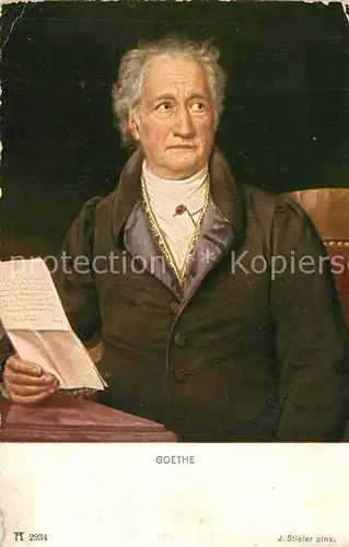 AK / Ansichtskarte Goethe_Johann_Wolfgang_von J. Stieler Verlag Ackermann Nr. 2934 