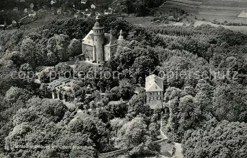 AK / Ansichtskarte Nuembrecht Schloss Homburg Burgschenke Fliegeraufnahme Nuembrecht