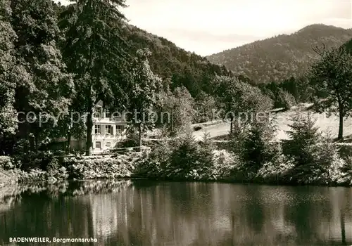 AK / Ansichtskarte Badenweiler Hotel Restaurant Bergmannsruhe Teich Schwarzwald Badenweiler