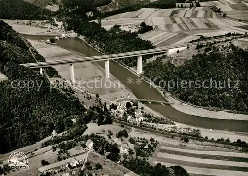 AK / Ansichtskarte Hann._Muenden Autobahn Werrabruecke Fliegeraufnahme Hann. Muenden