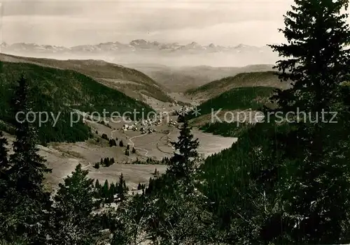 AK / Ansichtskarte Menzenschwand Landschaftspanorama Schwarzwald mit Schweizer Alpen Menzenschwand