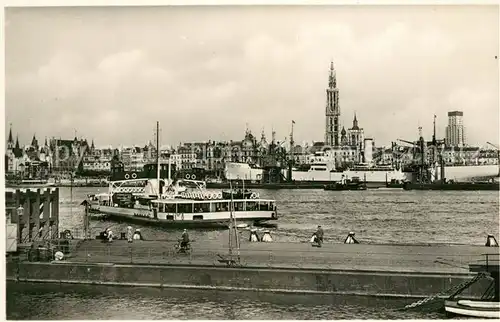 AK / Ansichtskarte Anvers_Antwerpen La Rade et le bateau de passage Anvers Antwerpen