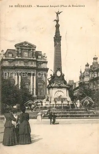 AK / Ansichtskarte Bruxelles_Bruessel Monument Anspach Place de Brouckere Bruxelles_Bruessel