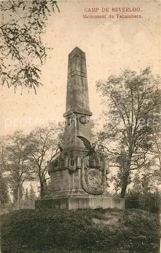 AK / Ansichtskarte Beverloo Camp Monument de Tacambaro Beverloo