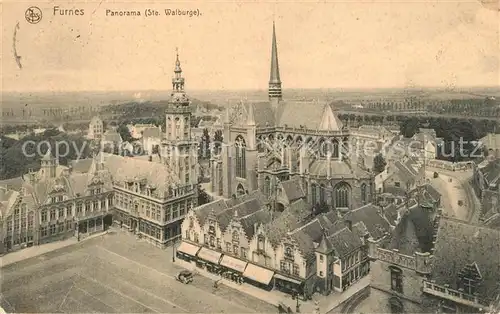 AK / Ansichtskarte Furnes_Flandre Panorama Eglise Sainte Walburge Furnes_Flandre