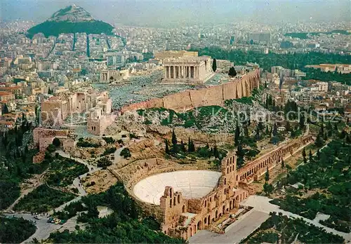 AK / Ansichtskarte Athen_Griechenland Fliegeraufnahme mit Akropolis Athen_Griechenland