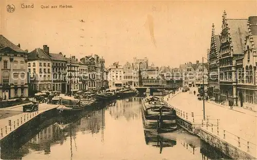 AK / Ansichtskarte Gand_Belgien Quai aux Herbes Gand Belgien