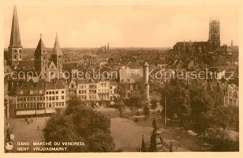 AK / Ansichtskarte Gand_Belgien Marche d Vendredi Monument Eglise Gand Belgien