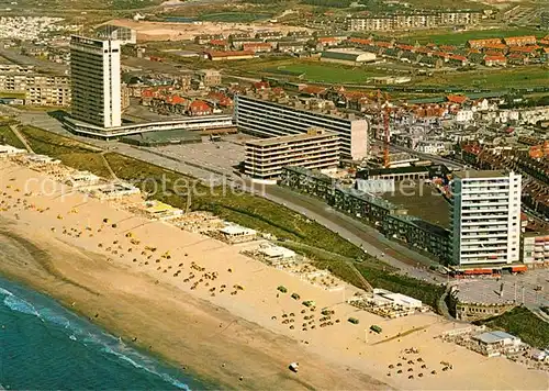 AK / Ansichtskarte Zandvoort_Holland Fliegeraufnahme mit Strand Zandvoort_Holland