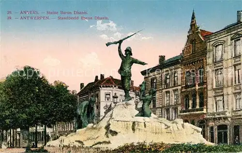 AK / Ansichtskarte Anvers_Antwerpen Statue Baron Dhanis Monument Anvers Antwerpen