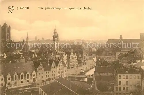 AK / Ansichtskarte Gand_Belgien Vue panoramique du Quai aux Herbes Gand Belgien