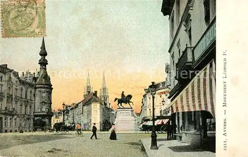 AK / Ansichtskarte Anvers_Antwerpen Monument Leopold Anvers Antwerpen