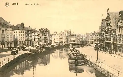 AK / Ansichtskarte Gand_Belgien Quai aux Herbes Serie 3 No 42 Gand Belgien