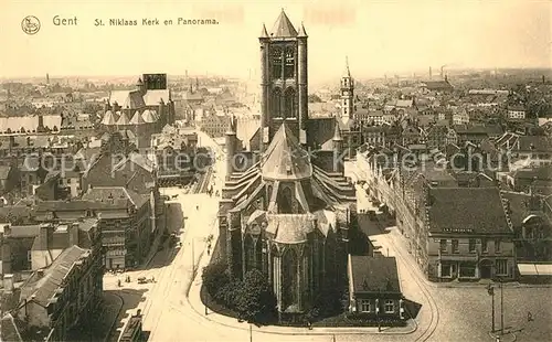 AK / Ansichtskarte Gent_Gand_Flandre St Niklaas Kerk en panorama Gent_Gand_Flandre