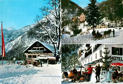 AK / Ansichtskarte Nassereith Hotel Schloss Fernsteinsee Pferdeschlitten Nassereith