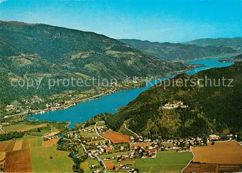 AK / Ansichtskarte Villach_Kaernten Fliegeraufnahme mit Ossiacher See Villach_Kaernten