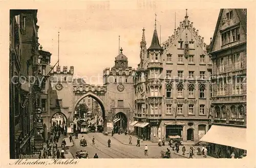 AK / Ansichtskarte Strassenbahn Muenchen Karlstor  