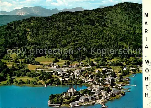 AK / Ansichtskarte Maria_Woerth_Woerthersee Fliegeraufnahme Seepartie Maria_Woerth_Woerthersee