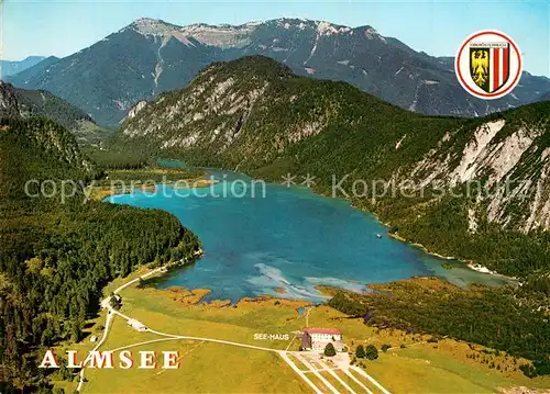 AK / Ansichtskarte Almsee Fliegeraufnahme bei Gruenau im Almtal Almsee