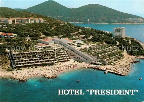 AK / Ansichtskarte Dubrovnik_Ragusa Hotel President Strand Kueste Fliegeraufnahme Dubrovnik Ragusa