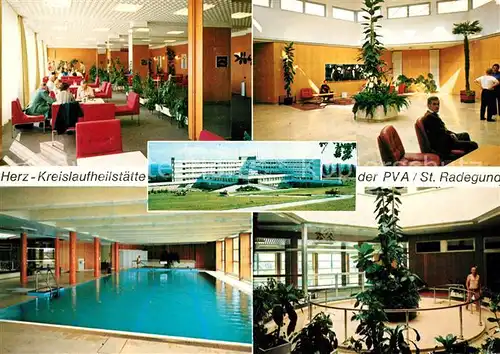 AK / Ansichtskarte St_Radegund Herz Kreislaufheilstaette der PVA Hallenbad Foyer Aufenthaltsraum St_Radegund