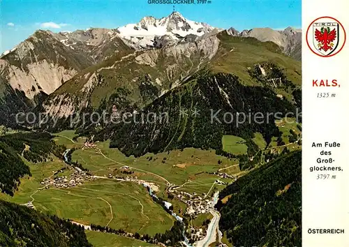 AK / Ansichtskarte Kals_Grossglockner Bergsteigerdorf am Fusse des Grossglockner Fliegeraufnahme Kals Grossglockner