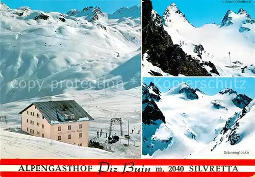 AK / Ansichtskarte Bielerhoehe Alpengasthof Piz Buin Gebirgspanorama Silvretta Bielerhoehe