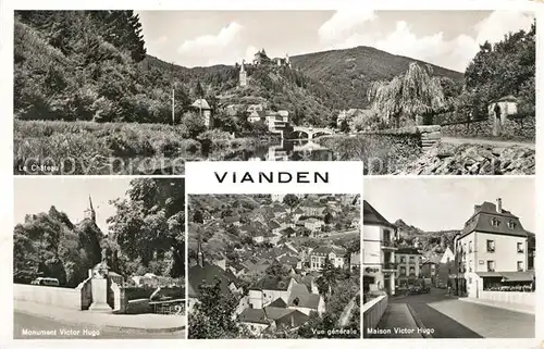 AK / Ansichtskarte Vianden Chateau Monument  et Maison Victor Hugo Vianden