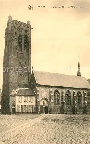 AK / Ansichtskarte Furnes_Flandre Grande Place Eglise Saint Nicolas Furnes_Flandre