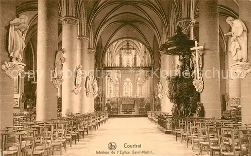 AK / Ansichtskarte Courtrai_Flandre Interieur de l Eglise Saint Martin Courtrai_Flandre