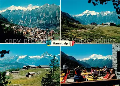 AK / Ansichtskarte Graechen_VS Hannigalp Bergrestaurant Fernsicht Alpenpanorama Graechen_VS