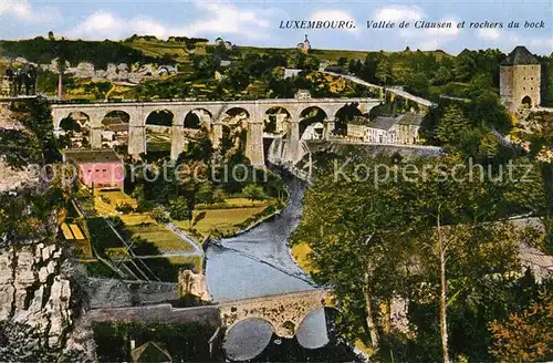 AK / Ansichtskarte Luxembourg_Luxemburg Vallee de Clausen et rochers du bock Luxembourg Luxemburg