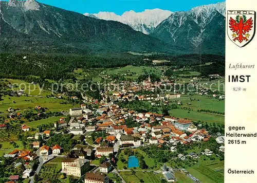 AK / Ansichtskarte Imst_Tirol Panorama Blick gegen Heiterwand Lechquellengebirge Fliegeraufnahme Wappen Imst_Tirol