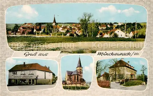 AK / Ansichtskarte Muenchaurach Panorama Baeckerei Neudecker Kirche Rathaus Muenchaurach