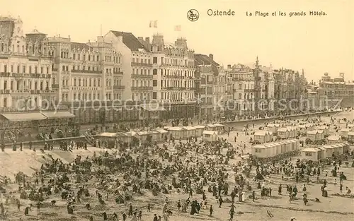 AK / Ansichtskarte Ostende_Oostende La Plage et les grands Hotels 