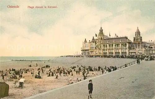 AK / Ansichtskarte Ostende_Oostende La Plage devant le Kursaal 