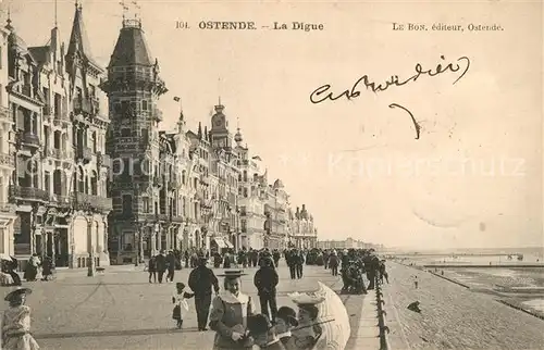 AK / Ansichtskarte Ostende_Oostende La Digue et la plage 