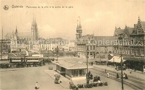 AK / Ansichtskarte Ostende_Oostende Panorama de la ville a la sortie de la gare 