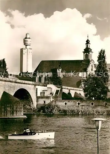 AK / Ansichtskarte Frankfurt_Main Alte Bruecke Deutschordenskirche Henninger Tumr Frankfurt Main