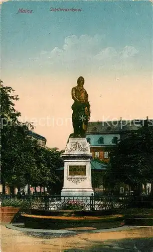 AK / Ansichtskarte Mainz_Rhein Schillerdenkmal Statue Mainz Rhein