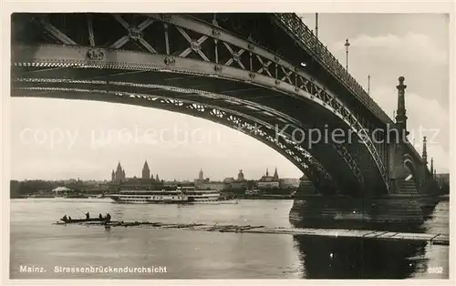 AK / Ansichtskarte Mainz_Rhein Strassenbruecke Mainz Rhein