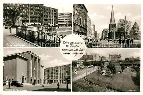 AK / Ansichtskarte Essen_Ruhr Burgplatz Kettwigerstr mit Muenster Opernhaus Freiheit Essen_Ruhr