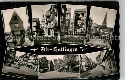 AK / Ansichtskarte Hattingen_Ruhr Buegeleisen Steinhagen Durchblick zum alten Rathaus Untermarkt Obermarkt Gr Weilstrasse Hattingen Ruhr